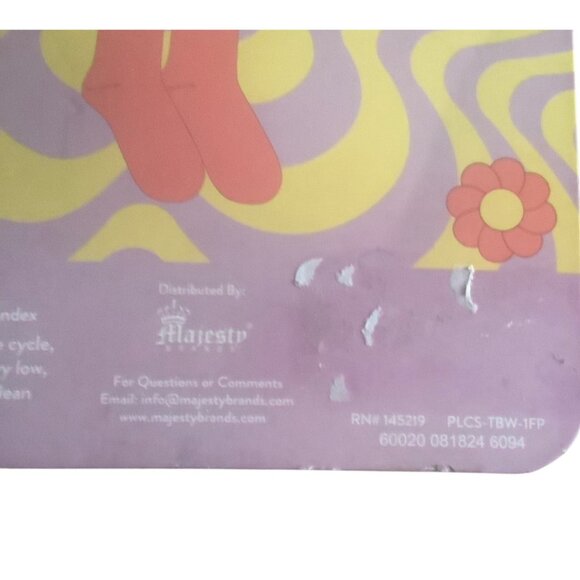 Flower Power Ladies Crew Socks Shoe Size 4-10 98% Polyester 2% Spandex By Majest - Picture 4 of 6